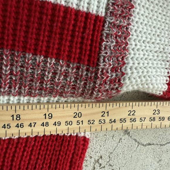 Vtg Striped Sweater Chunky Knit Red White St Johns Bay 90s Retro Holiday Women L - Picture 7 of 8